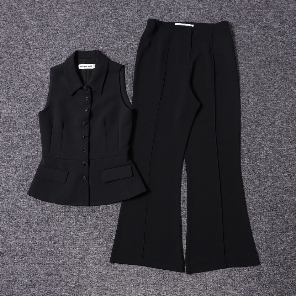 Self-Portrait Tailored Jumpsuit in Black - Picture 8 of 13